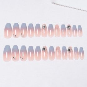 Pink Blue and Gray Gradient Wearable Nail Patch