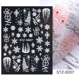 Nail Sticker V-Shaped Three-Dimensional Christmas Snow 5D Resin Nail Paste (Series: 7)