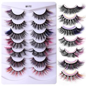 7 Pairs Color High Imitation Mink Hair False Eyelashes (Series: 4)
