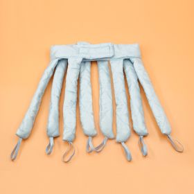 Satin No Heat Curlers for Long Hair - Heatless Curling Rod Headband for Beautiful, Healthy Curls (Color: Short Blue)