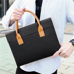 Laptop bag 13-15 inch laptop or tablet, fashionable and durable, for business, leisure or school use (size: 15 inches-Black)
